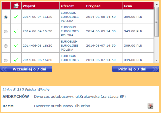 bilety eurobus-eurolines andrychów rzym